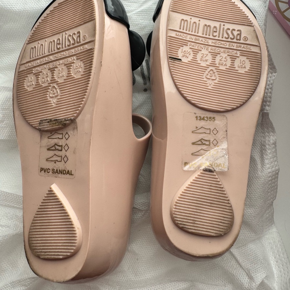 Mini Melissa Pink and Black Minnie Mouse Jelly Dress Shoes - Picture 4 of 4